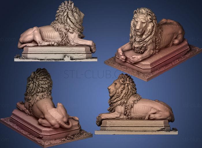 3D мадэль Спокойный лежащий лев (STL)